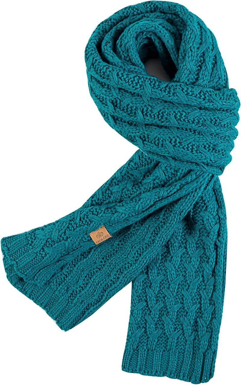 PAGE ONE Women's Ribbed Knit Scarf Winter Warm Long Big Wrap Cashmere Wool Thick Large Chunky Scarf for Women - Image 1